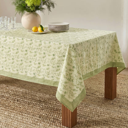 Dolce Natural Cotton Table Cloth - Olive Green / 70" x 140" - Image 1