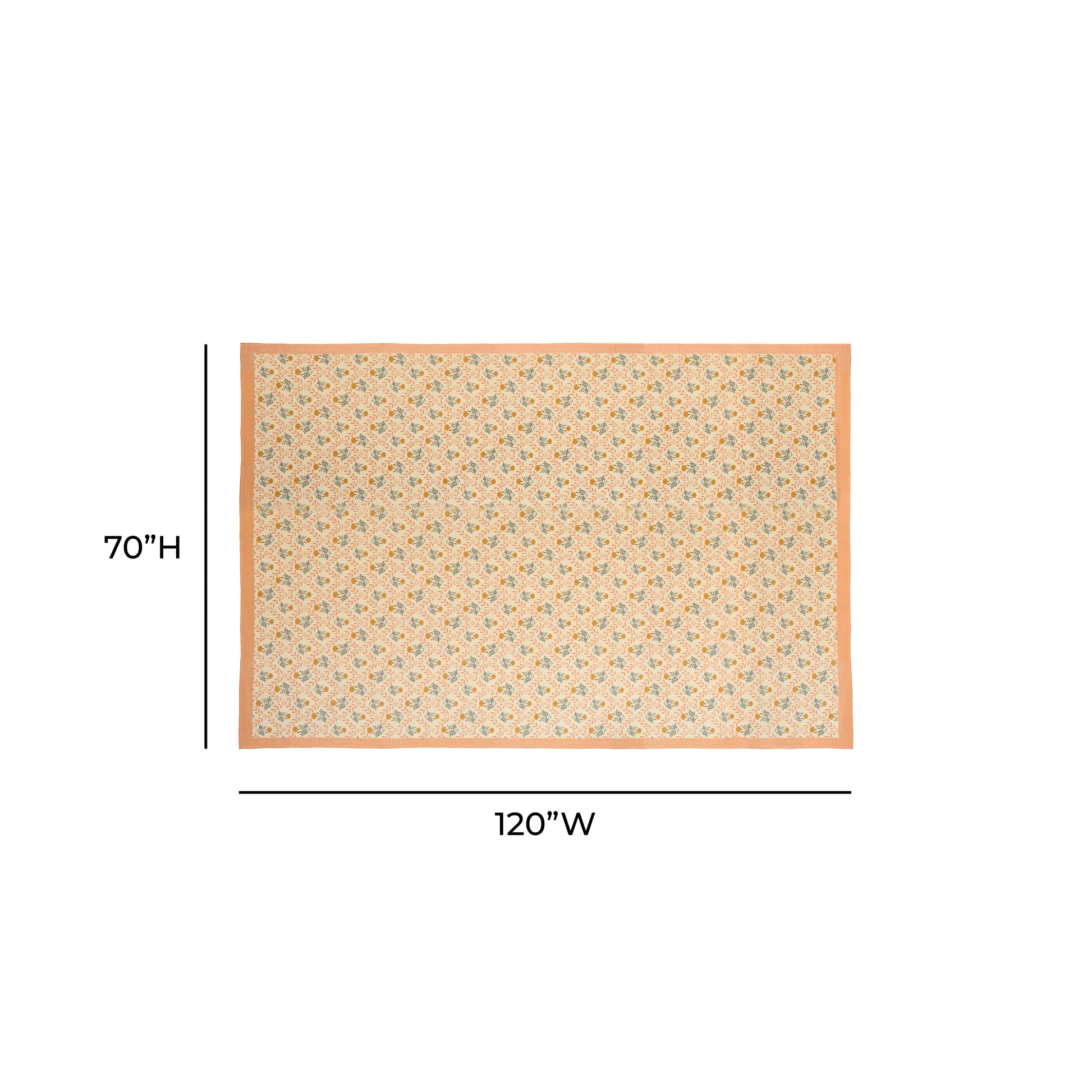 Dolce Natural Cotton Table Cloth - Blush / 70" x 120" - Image 5