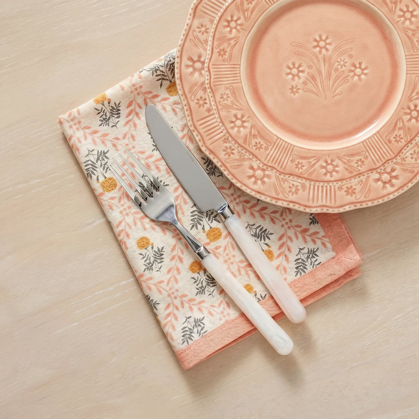 Dolce Natural Cotton Napkin - Set of 4 - Blush - Image 2