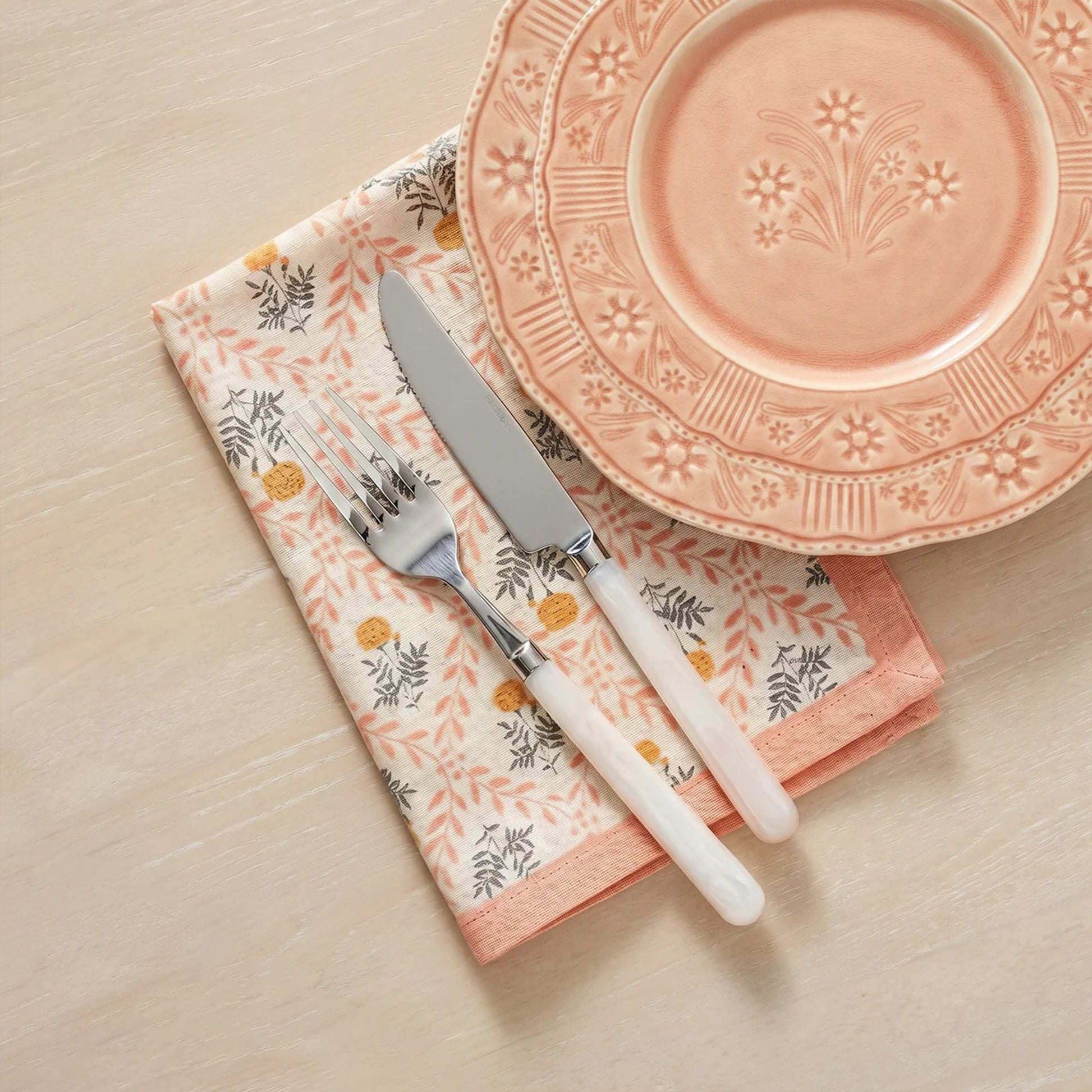 Dolce Natural Cotton Napkin - Set of 4 - Blush - Image 2
