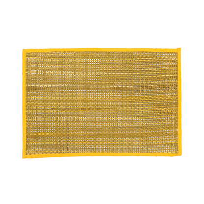 Peele Seagrass Placemat - Set of 4 - Yellow - Image 1