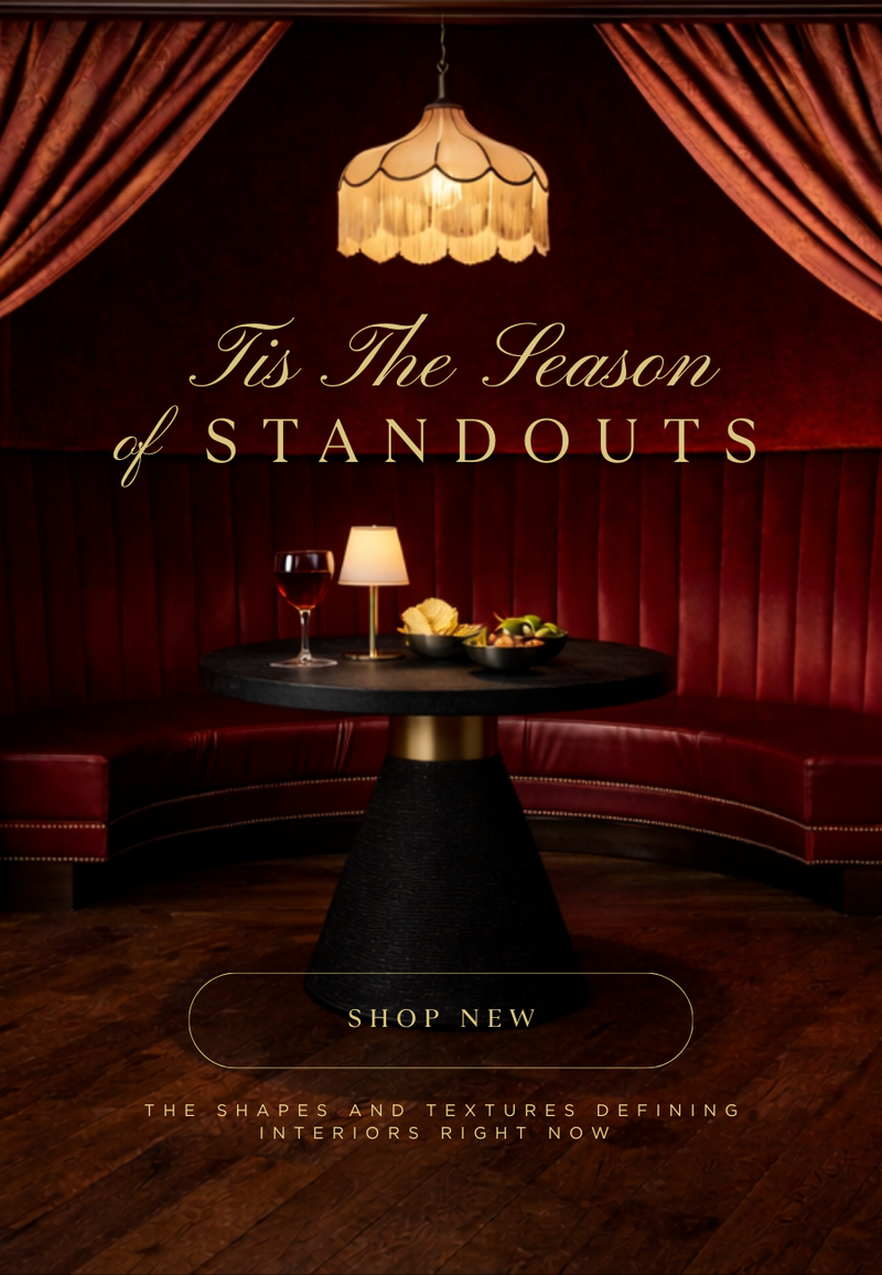 
                Luxurious interior setting with red curtains, a table with a lamp and wine glasses, and text overlay.
              