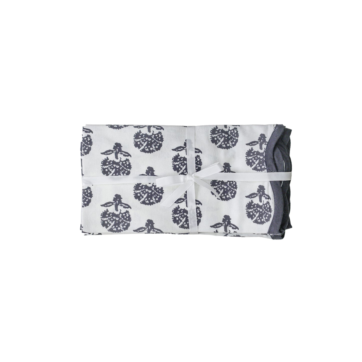 Crissy Cotton Canvas Printed Napkins - Set of 4 - Black Vintage Floral - Image 1