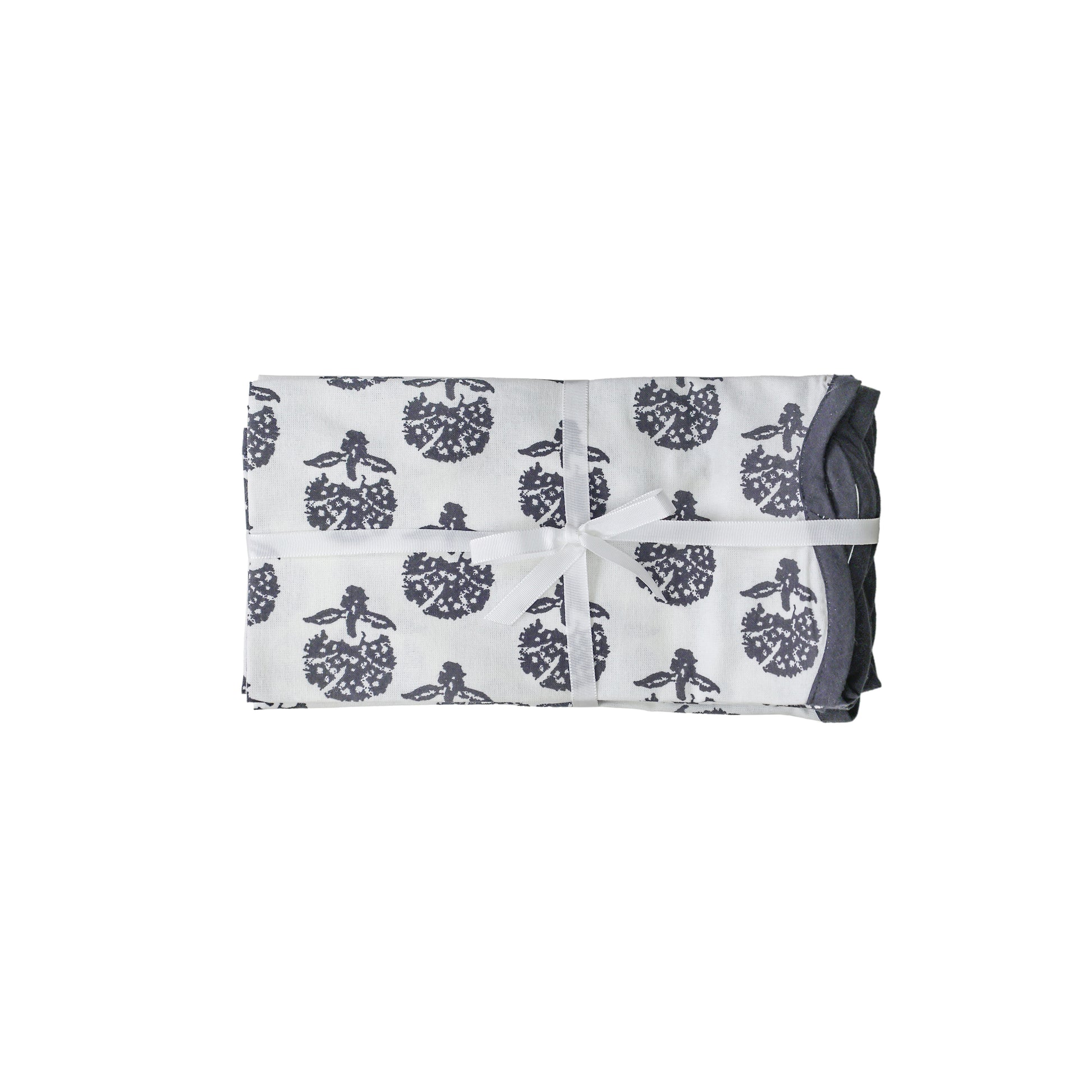 Crissy Cotton Canvas Printed Napkins - Set of 4 - Black Vintage Floral - Image 1