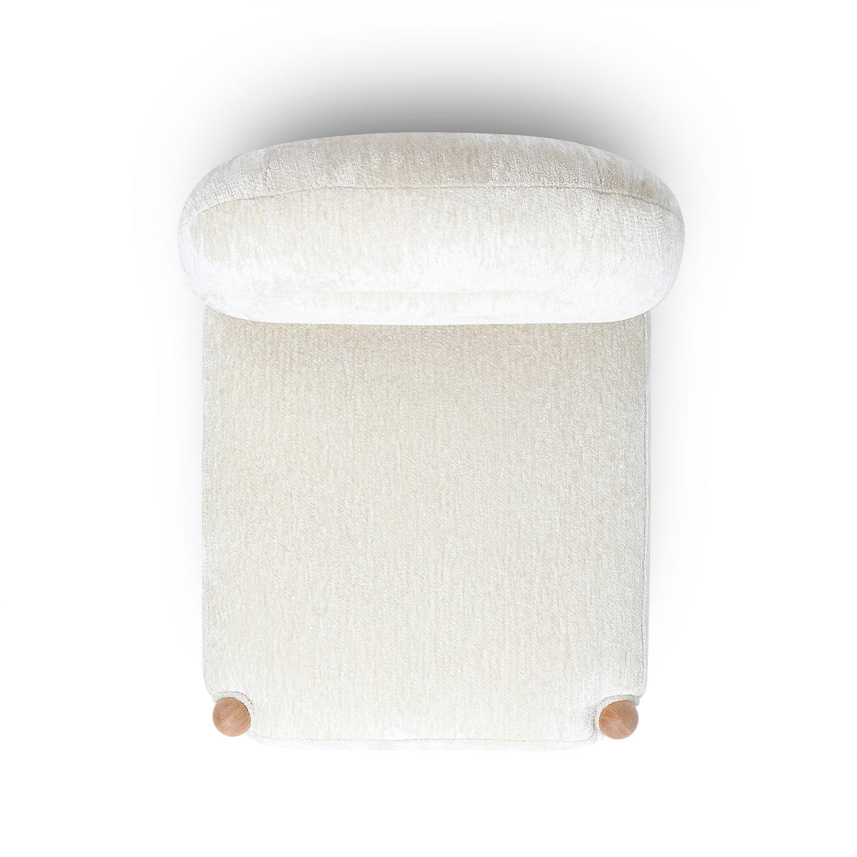 Bruno Thick Performance Chenille Arched Back Dining Chair - Cream - Image 6