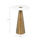 Clement Antique Brass Side Table with White Marble - 16" - Image 4