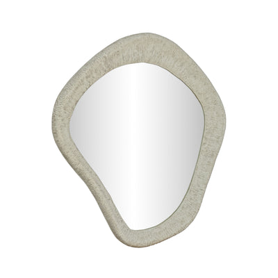 Orpheus 35"X31" Ribbed Faux Stone Wall Mirror - Image 1