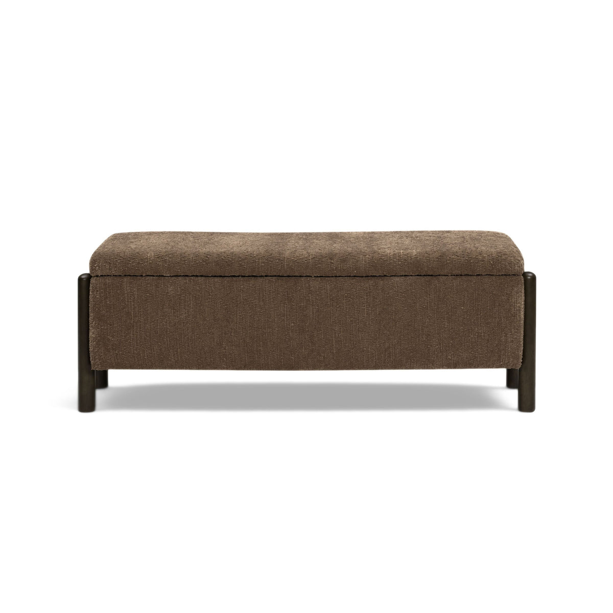 Abby 52" Nubby Fabric Storage Bench - Brown - Image 4