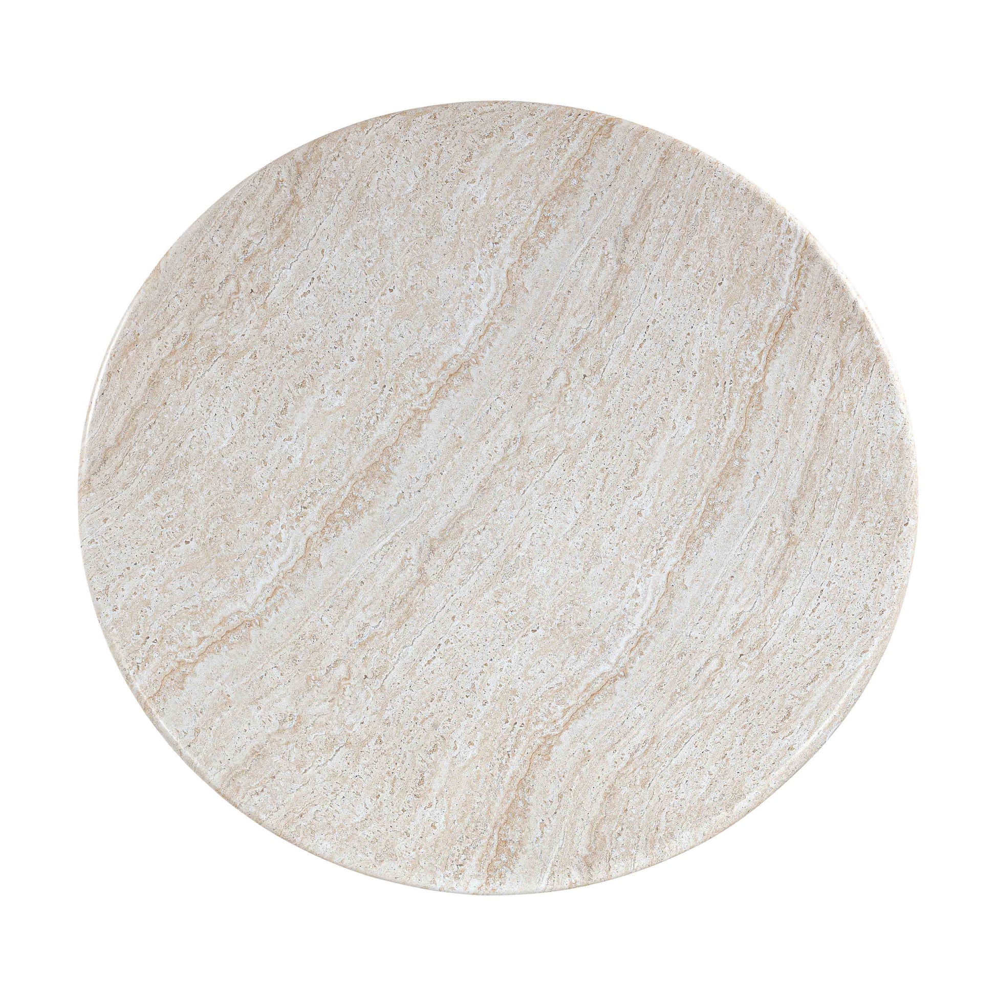 Cynthia 54" Concrete Indoor/Outdoor Dining Table - Travertine,Walnut Brown / 54" - Image 3