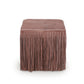 Daphne Square Suede Fringe Ottoman - Dusty Pink - Image 2