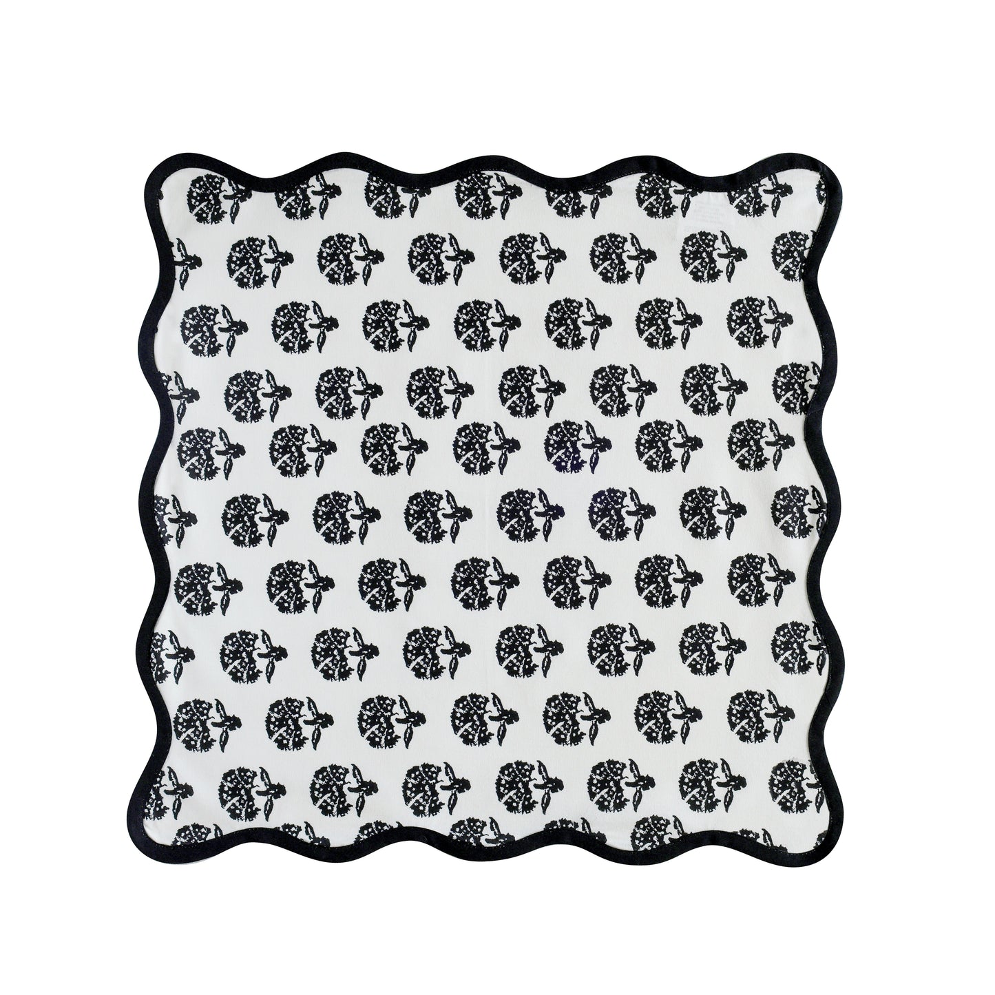 Crissy Cotton Canvas Printed Napkins - Set of 4 - Black Vintage Floral - Image 3