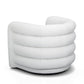 Curves Performance Velvet Swivel Accent Chair - Cream - Image 5