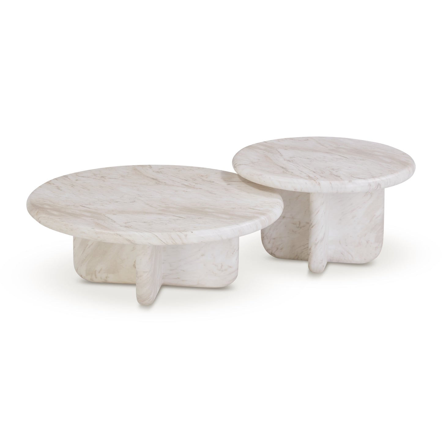Juju 2-Piece Indoor/Outdoor Nesting Coffee Table Set - White - Image 3