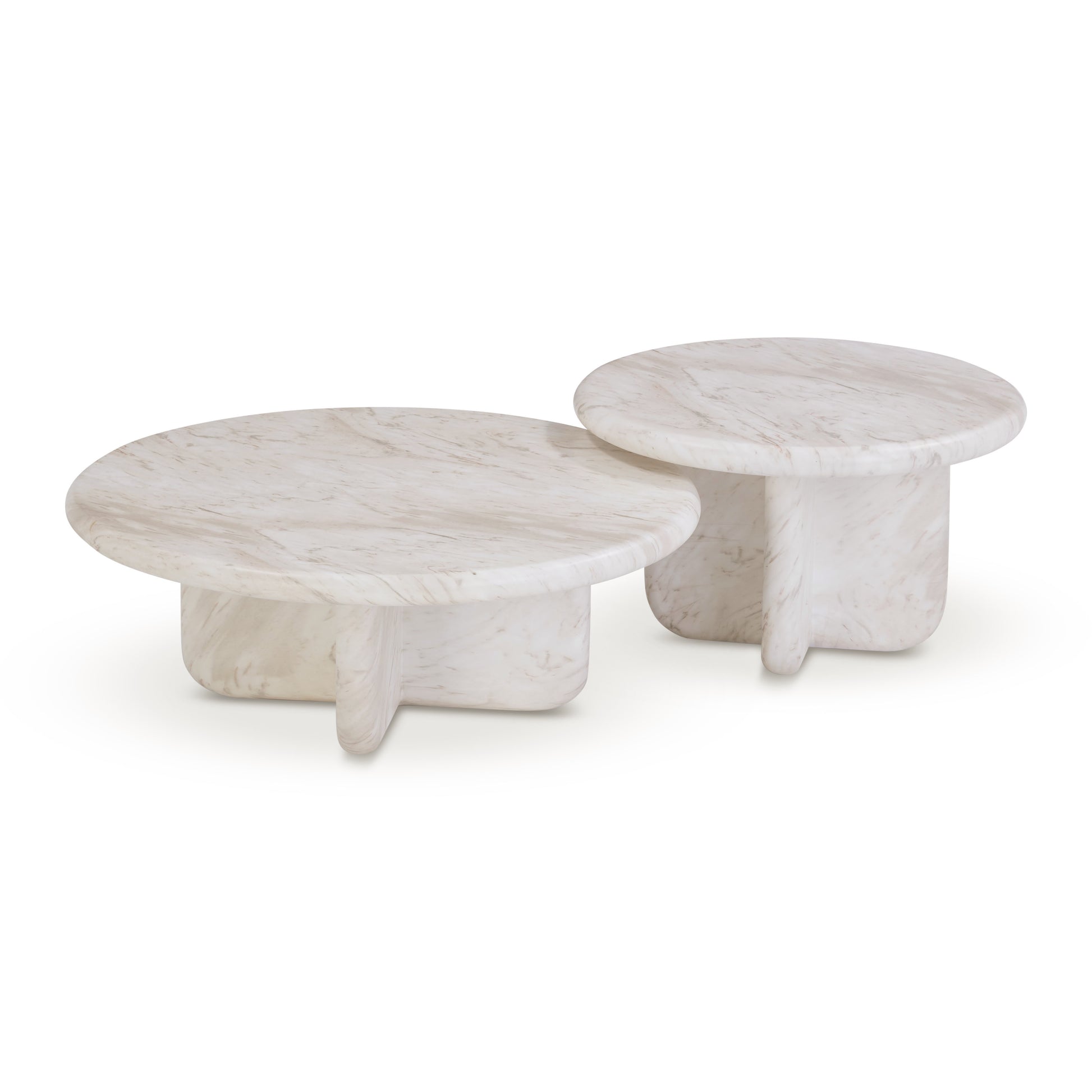 Juju 2-Piece Indoor/Outdoor Nesting Coffee Table Set - White - Image 3