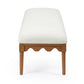 Oodle 56.5" Performance Vegan Mohair Bench - Cream / Walnut - Image 5