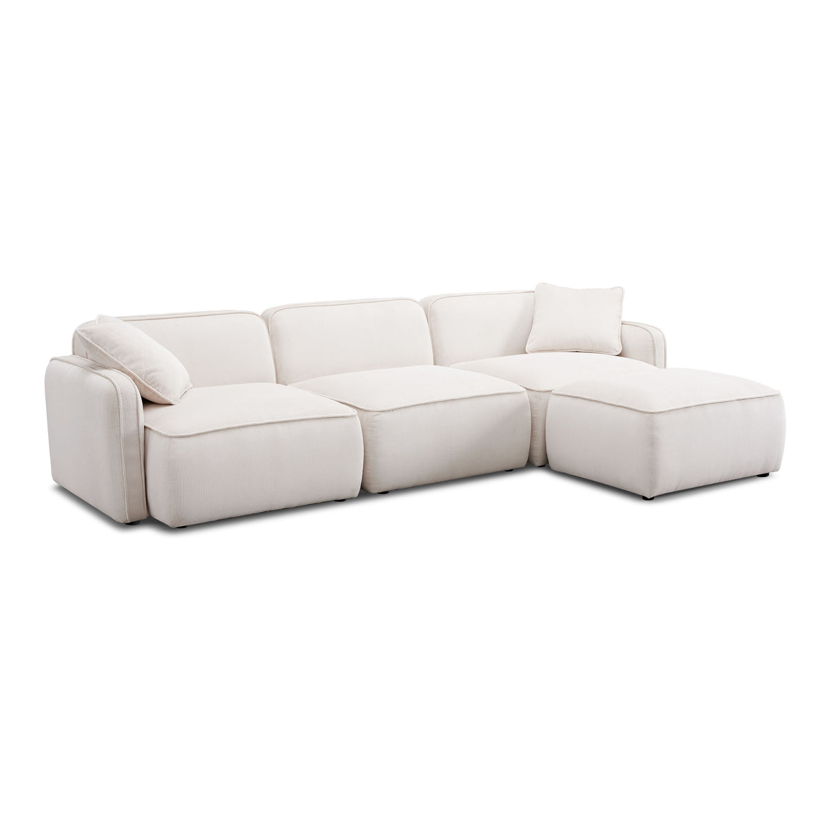 Travie 4-Piece Modular Sectional - White Sand - Image 3