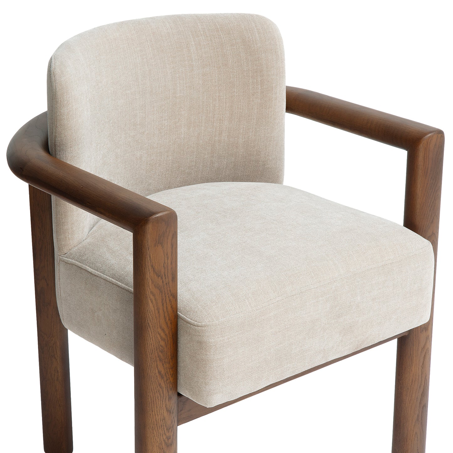 Irma Textured Performance Velvet Dining Chair - Taupe - Image 3