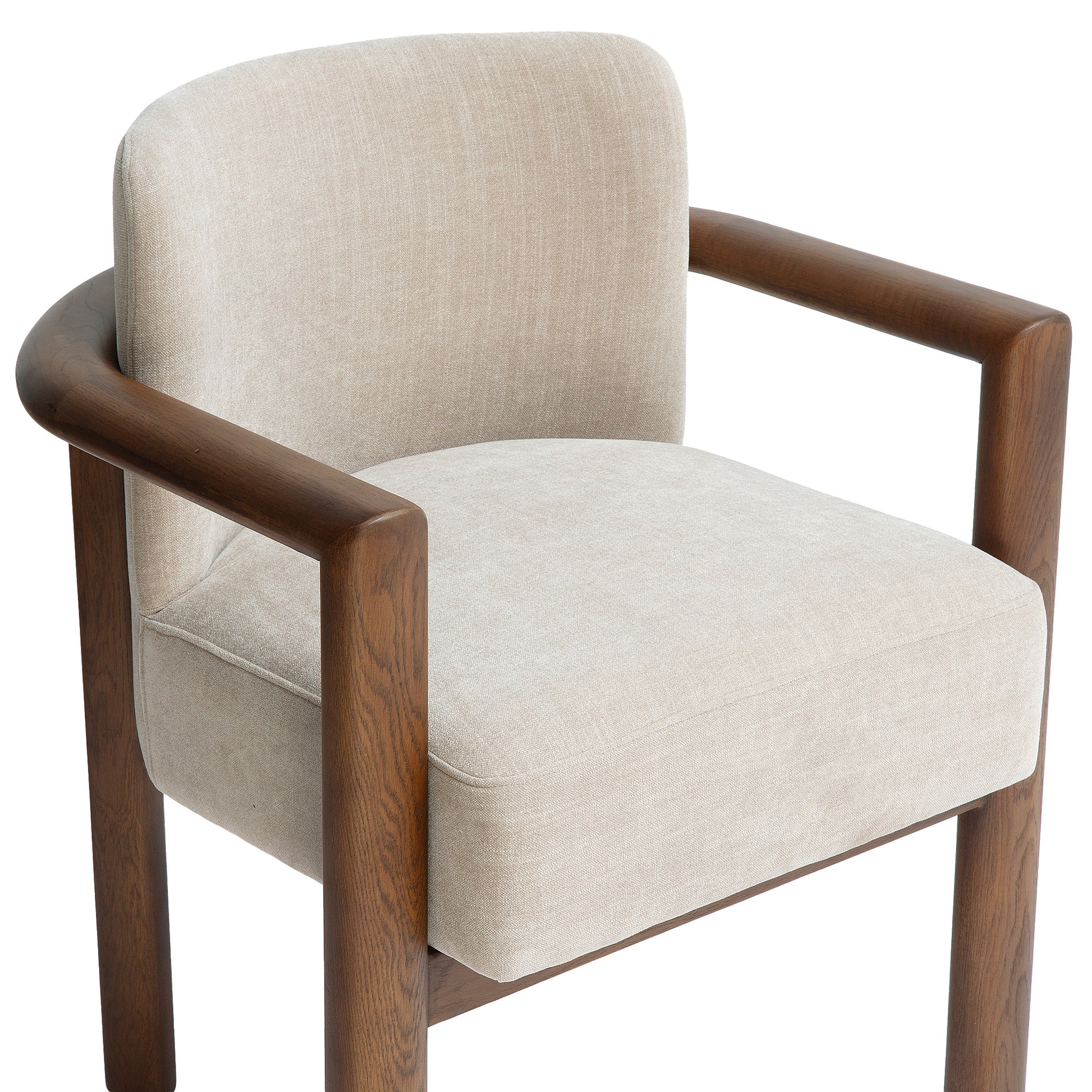 Irma Textured Performance Velvet Dining Chair - Taupe - Image 3