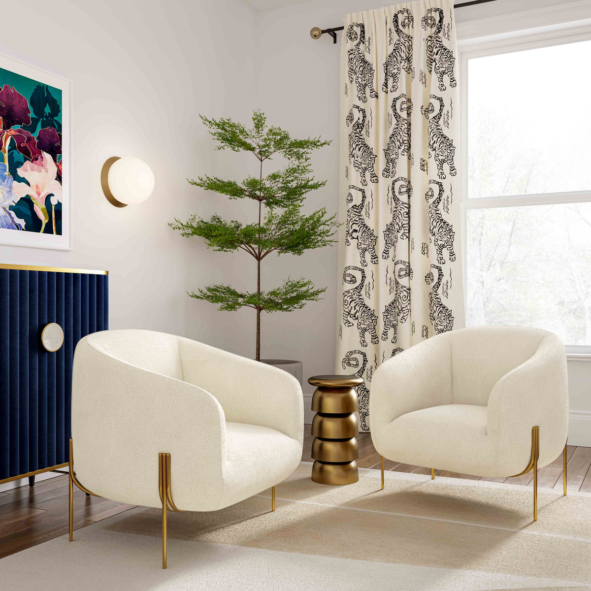 Kandra Accent Chair by Inspire Me! Home Decor - Off-White - Image 2