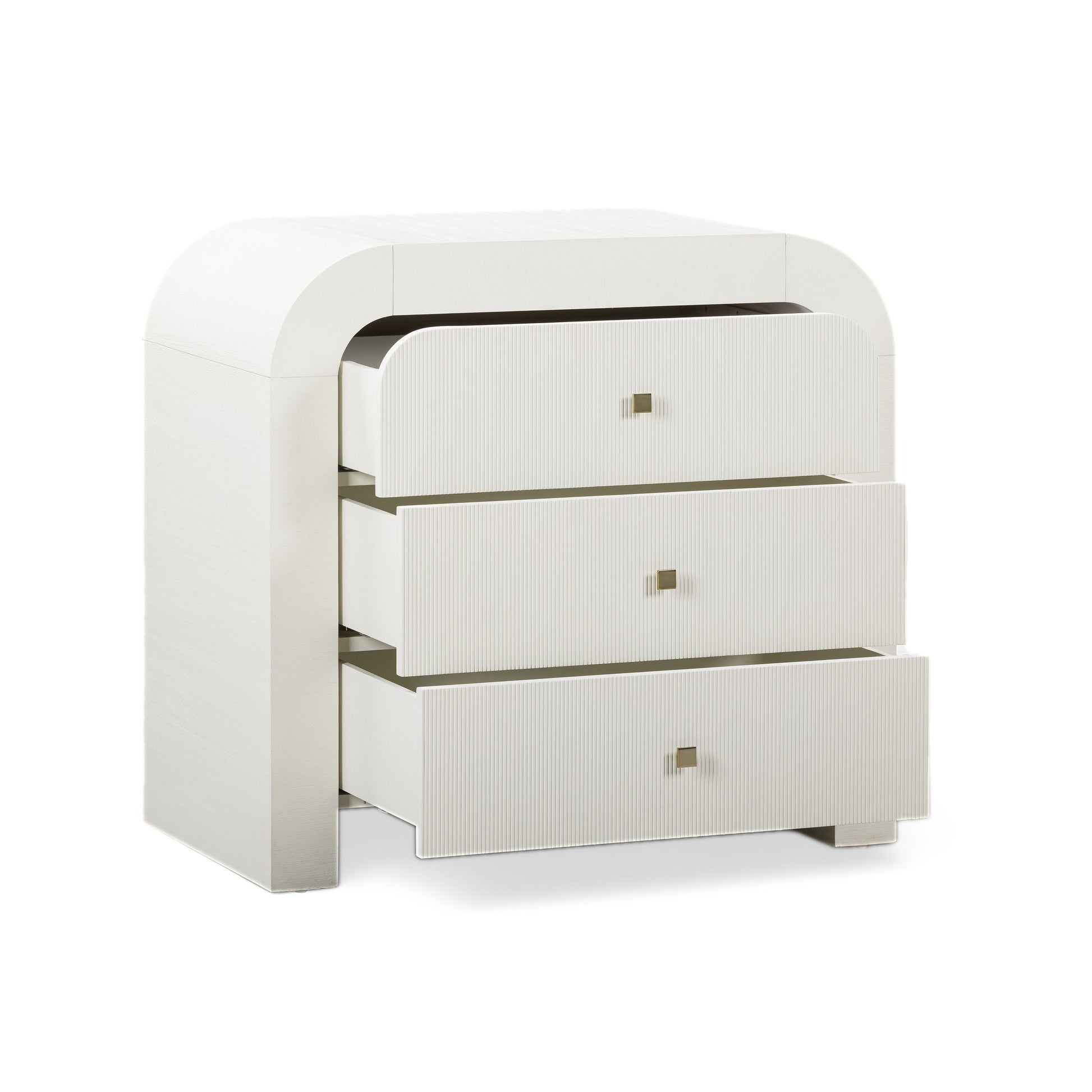 Hump 38" Arched 3-Drawer Bedside Chest - White - Image 3