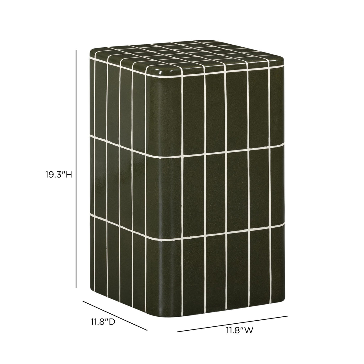 Tatiana Square Concrete Indoor/Outdoor Side Table - Forest Green - Image 4