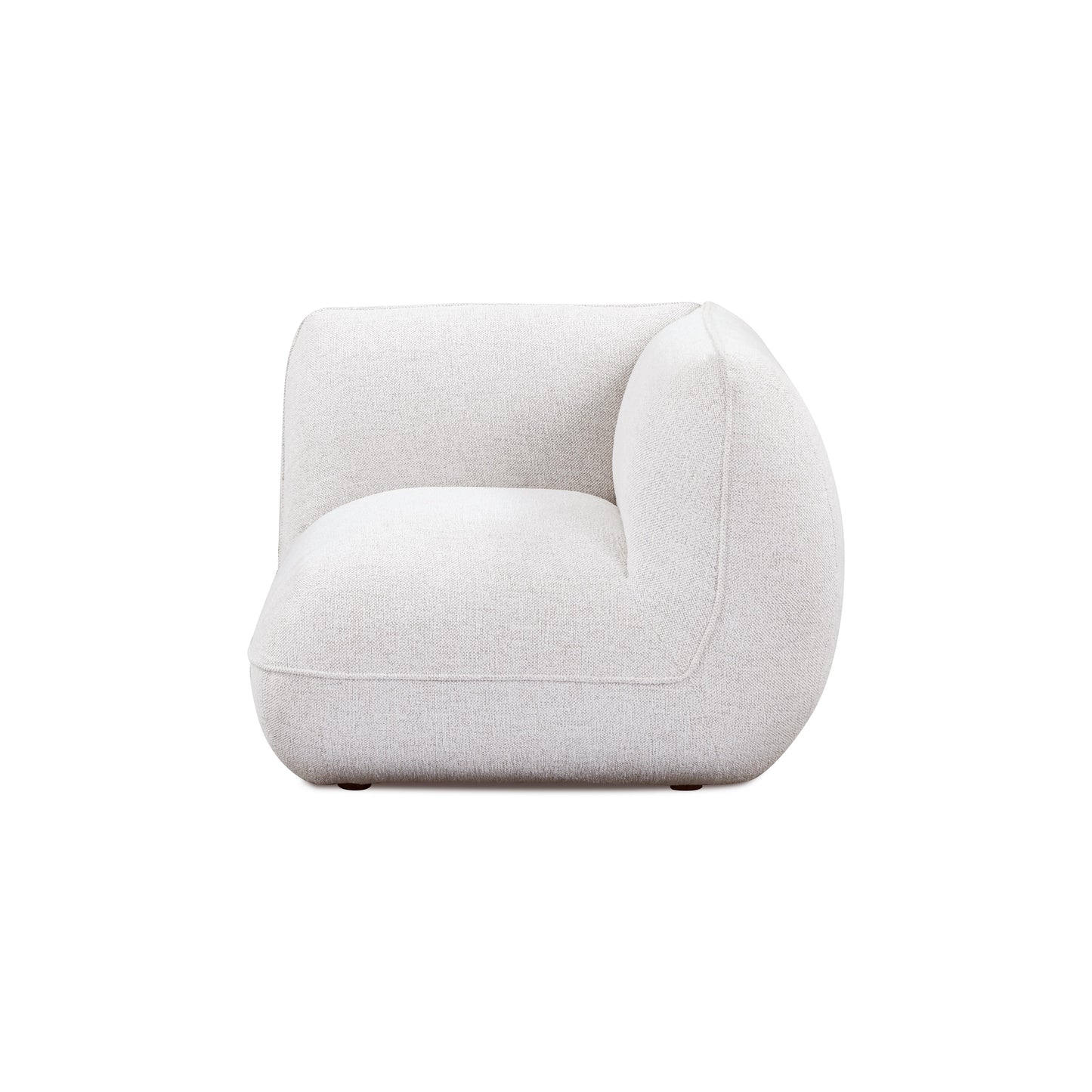 Arezza Stone White Contract-Grade Basketweave Chenille Corner Chair - Image 4