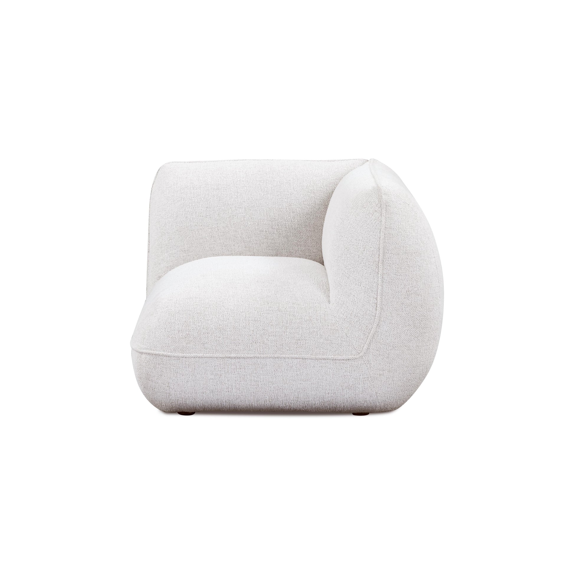 Arezza Stone White Contract-Grade Basketweave Chenille Corner Chair - Image 4
