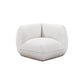 Arezza Stone White Contract-Grade Basketweave Chenille Corner Chair - Image 1