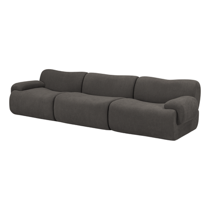 Zenith 116.5" Contract-Grade Upcycled Fabric Modular Sofa - Grey - Image 1