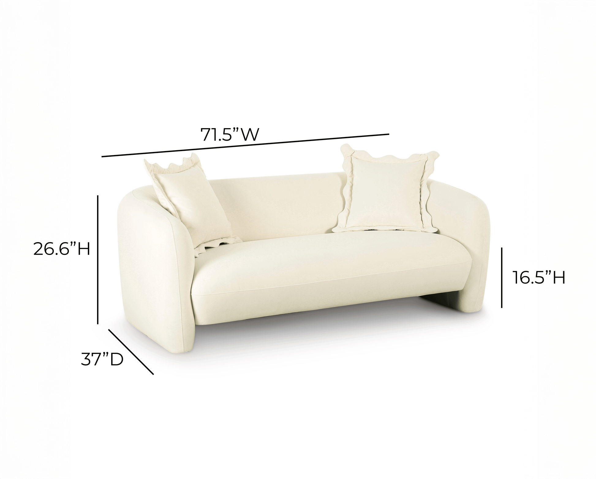 Lou 71.5" Loveseat - Cream - Image 6