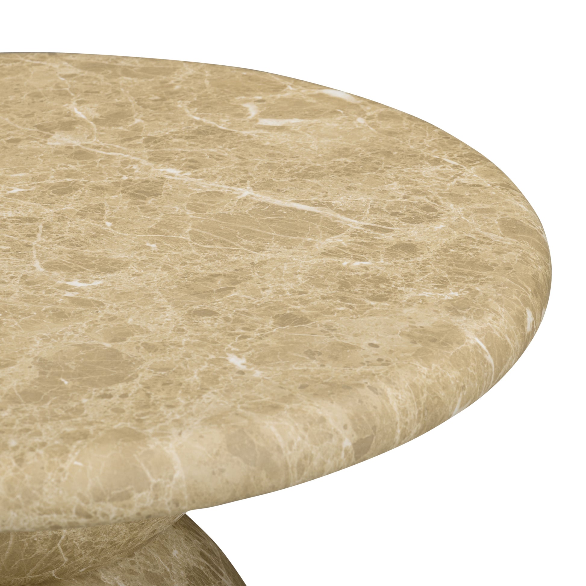 Cynthia Concrete Indoor/Outdoor Side Table - Light Emperador Marble - Image 4