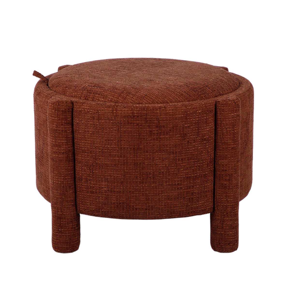 Bellamy Railroad Chenille Storage Stool With Reversible Tray Top - Brown - Image 1