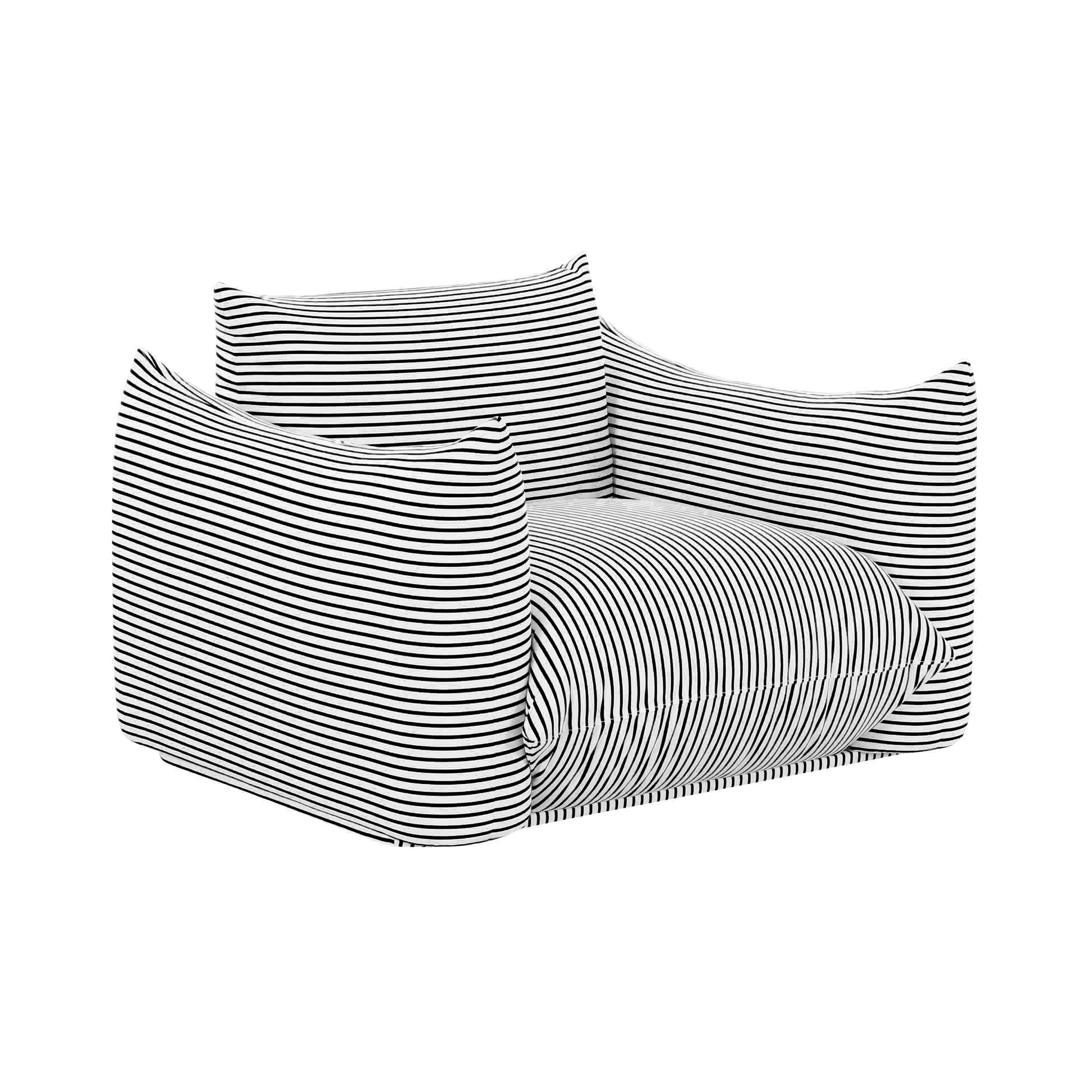 Saint Tropez Stuffed Indoor/Outdoor Armchair - Black - Image 1
