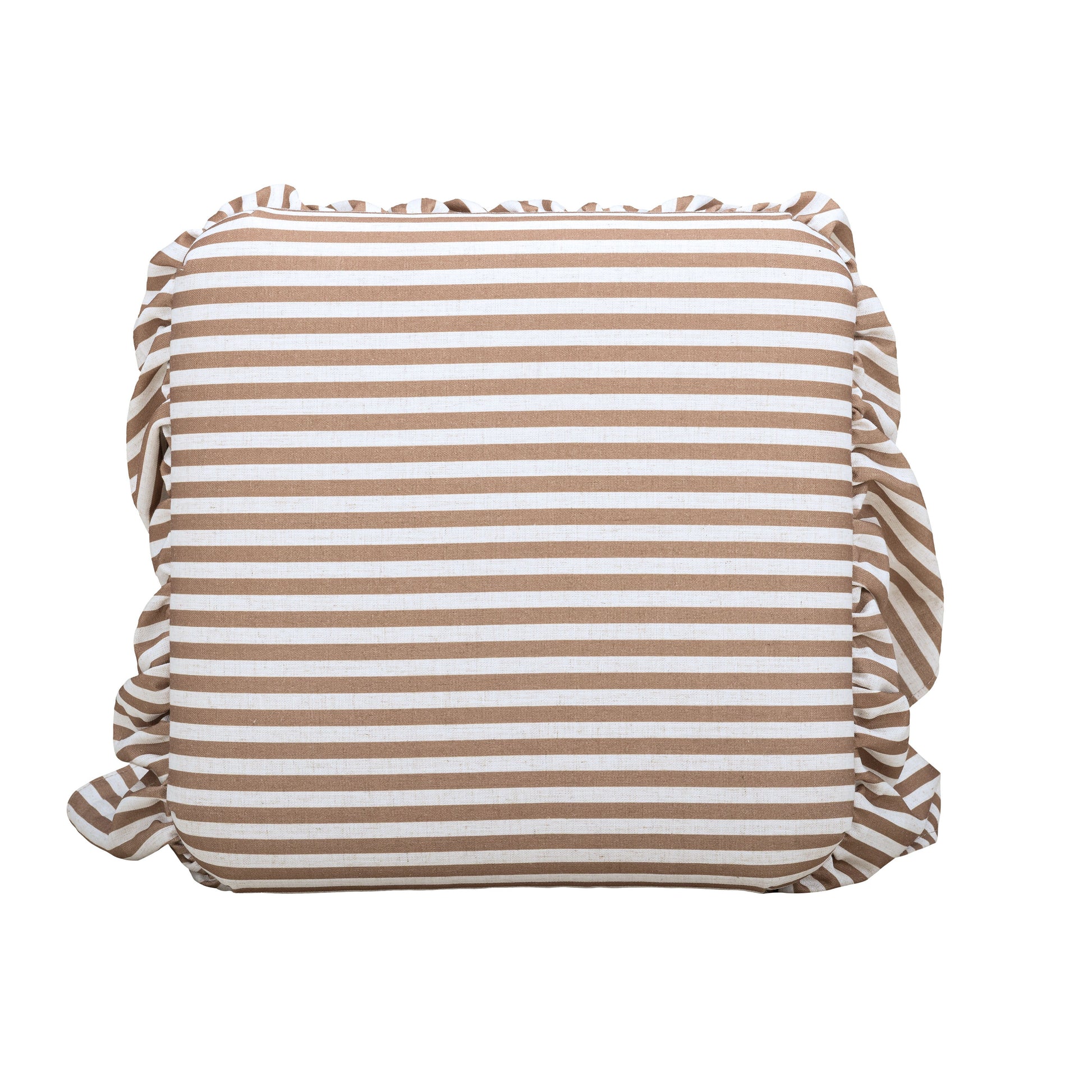 Gertrude Performance Linen Skirted Ottoman - Brown - Image 6