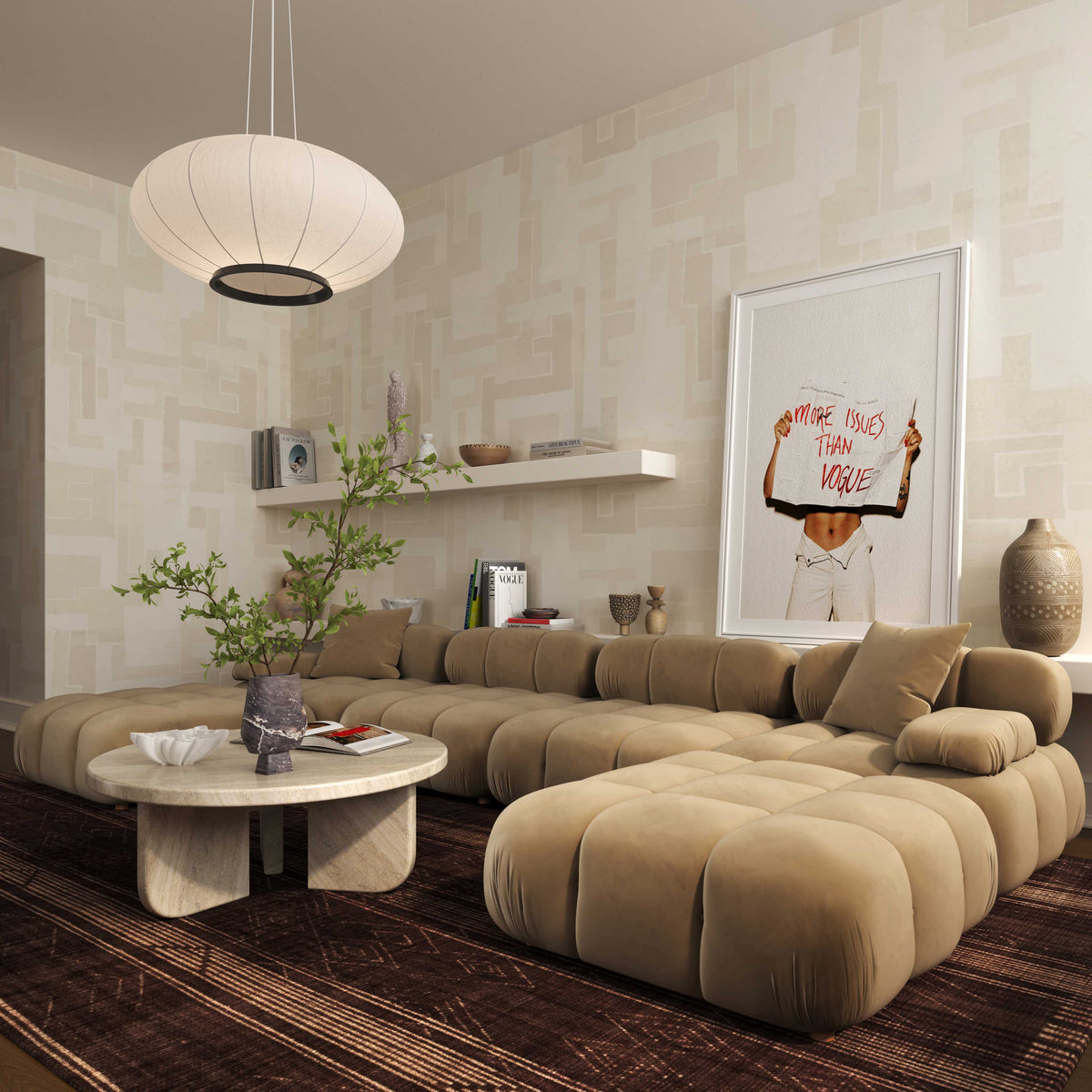Calliope Performance Modular Corner Chair - Cafe Au Lait - Image 2