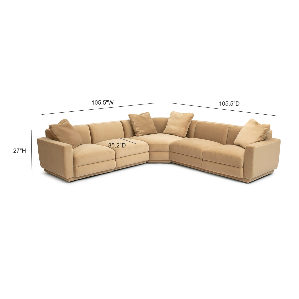 Perry 5-Piece Modular L-Sectional - Tan - Image 5