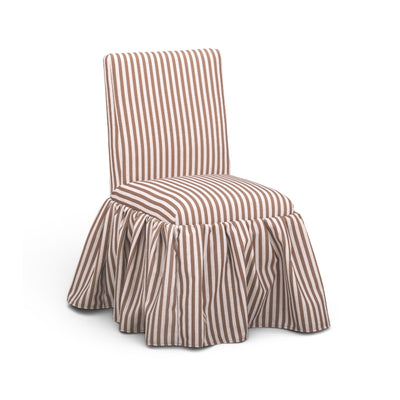 Gertrude Striped Performance Linen Skirted Dining Chair - Image 1