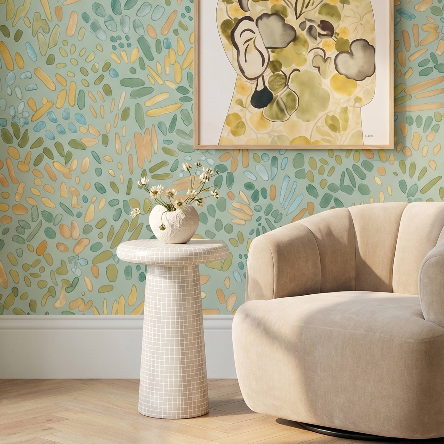 Monica Tiled Pattern Indoor/Outdoor Side Table - Image 2