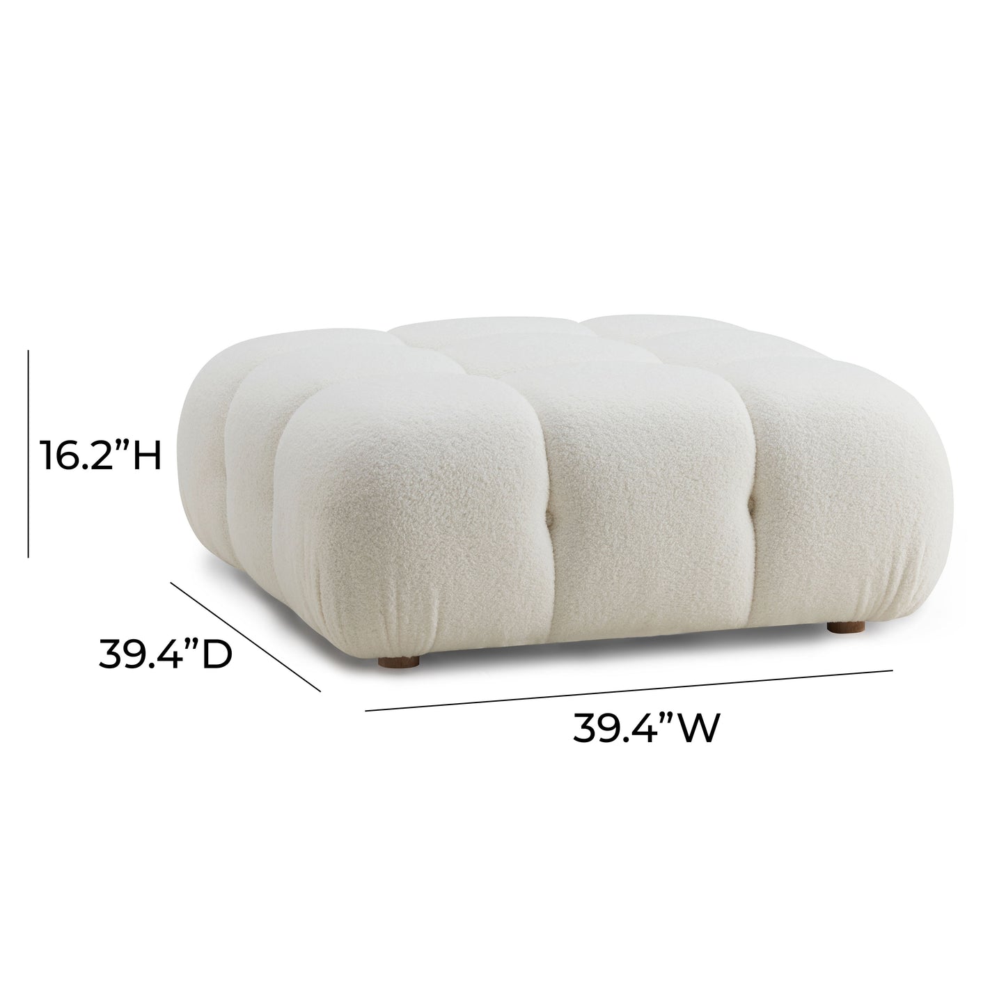 Calliope Performance Modular Ottoman - Cream - Image 4
