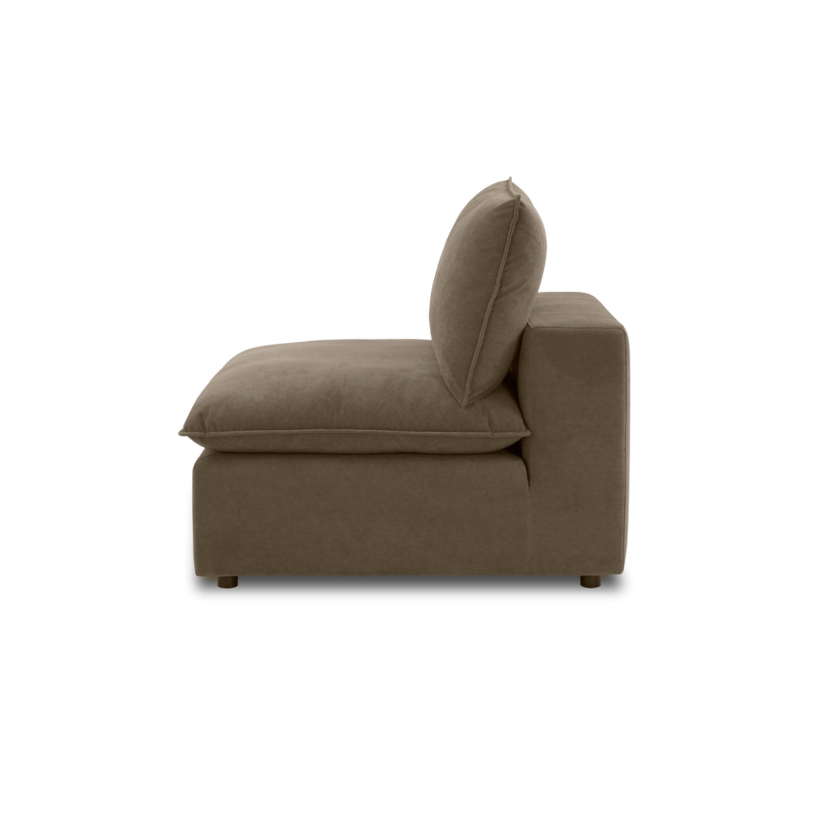 Cali Modular Armless Chair - Chocolate Brown - Image 4