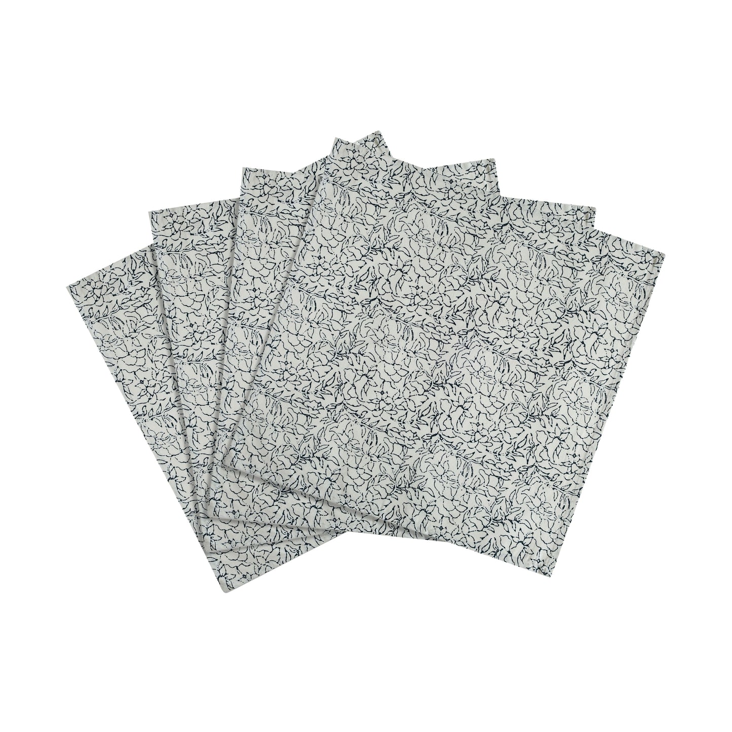 Crissy Cotton Canvas Printed Napkins - Set of 4 - Black and White - Image 5