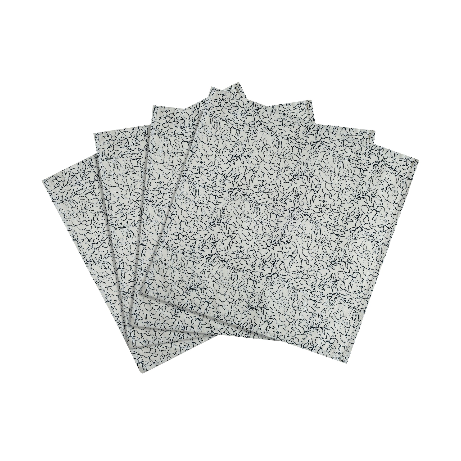 Crissy Cotton Canvas Printed Napkins - Set of 4 - Black and White - Image 5