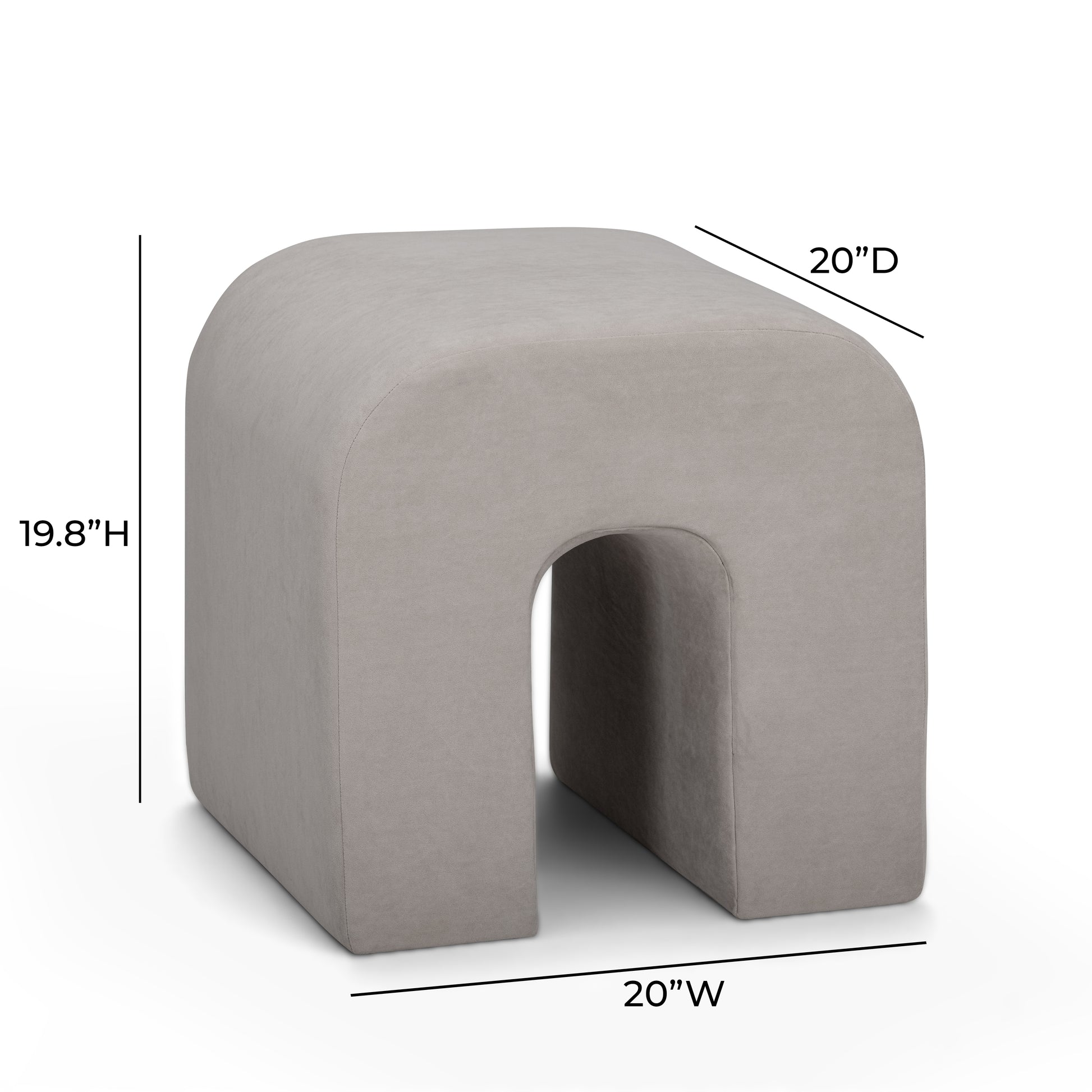 Desi Performance Fabric Ottoman - Taupe - Image 7