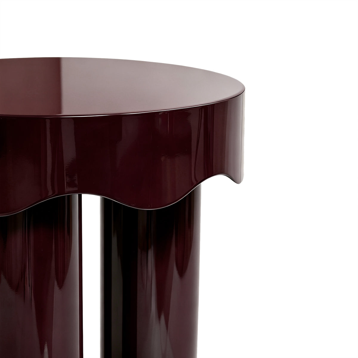 Casper High Gloss Nesting Side Table Set - Burgundy - Image 9