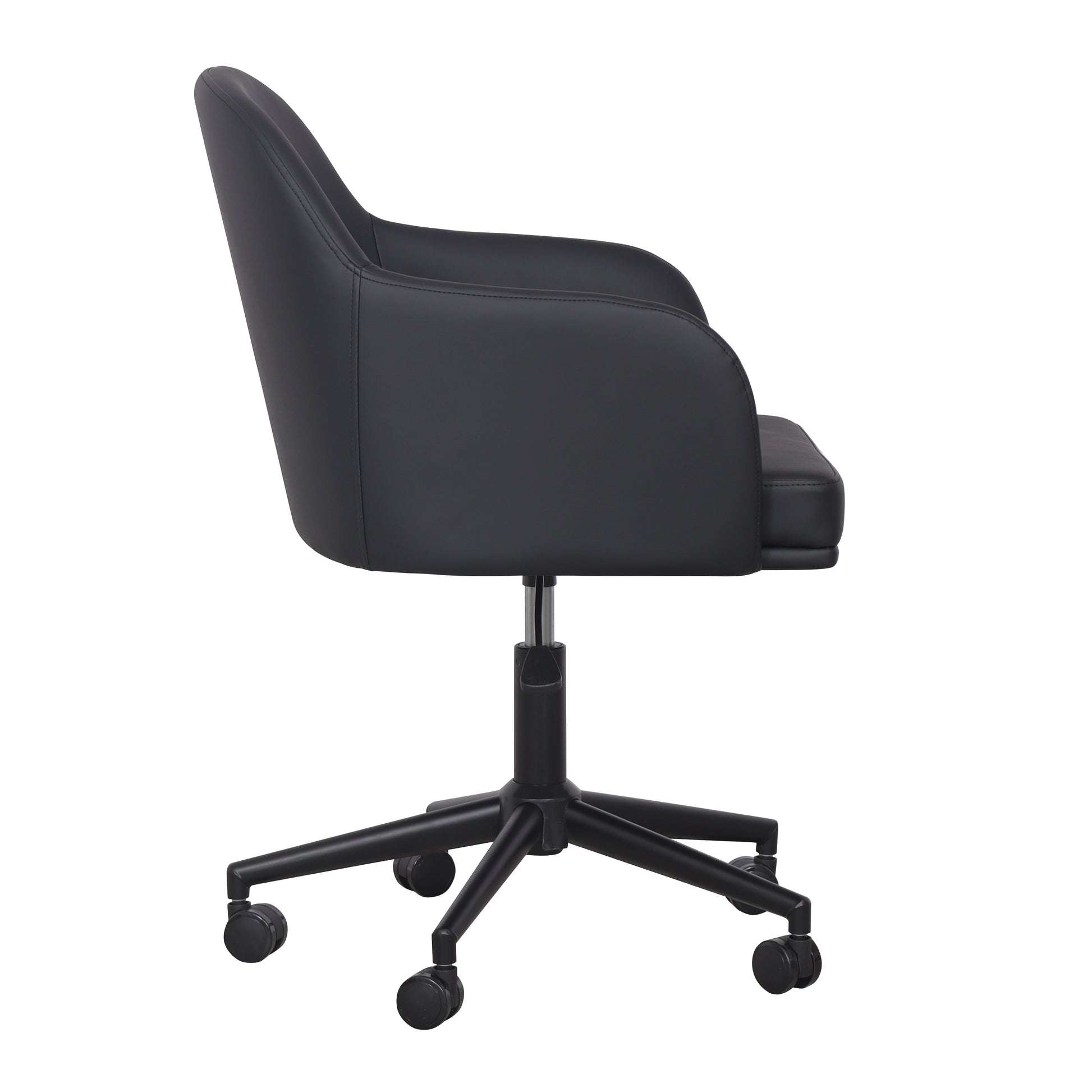 Sydney Performance Vegan Leather Office Desk Chair - Black - Image 4