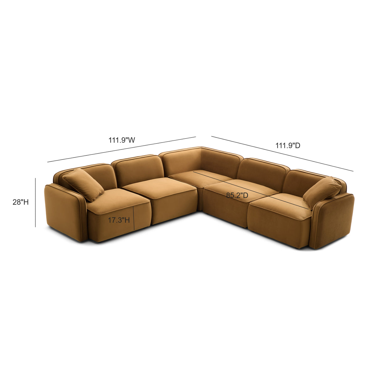 Travie 5-Piece Modular L-Sectional - Honey - Image 5
