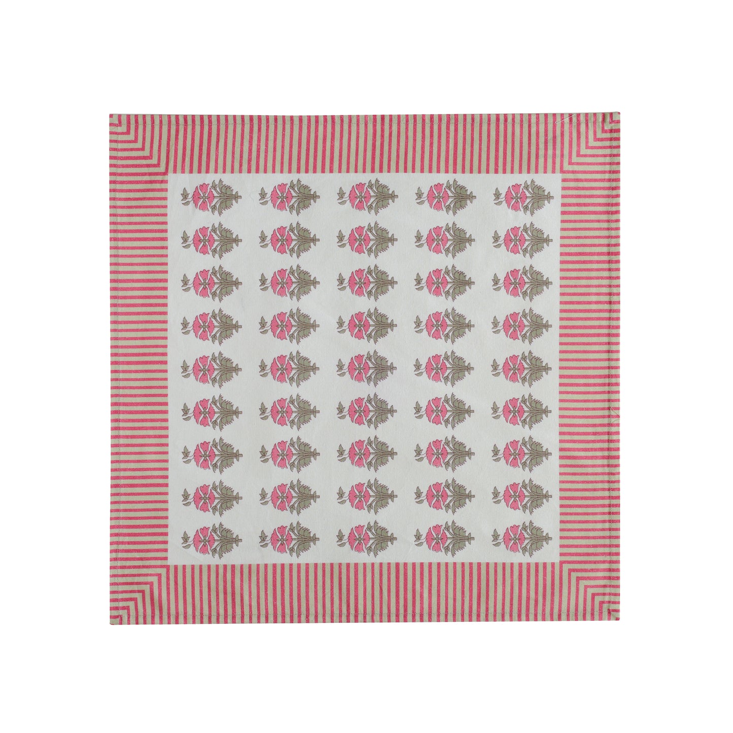 Crissy Cotton Canvas Printed Napkins - Set of 4 - Pink Vintage Floral - Image 3
