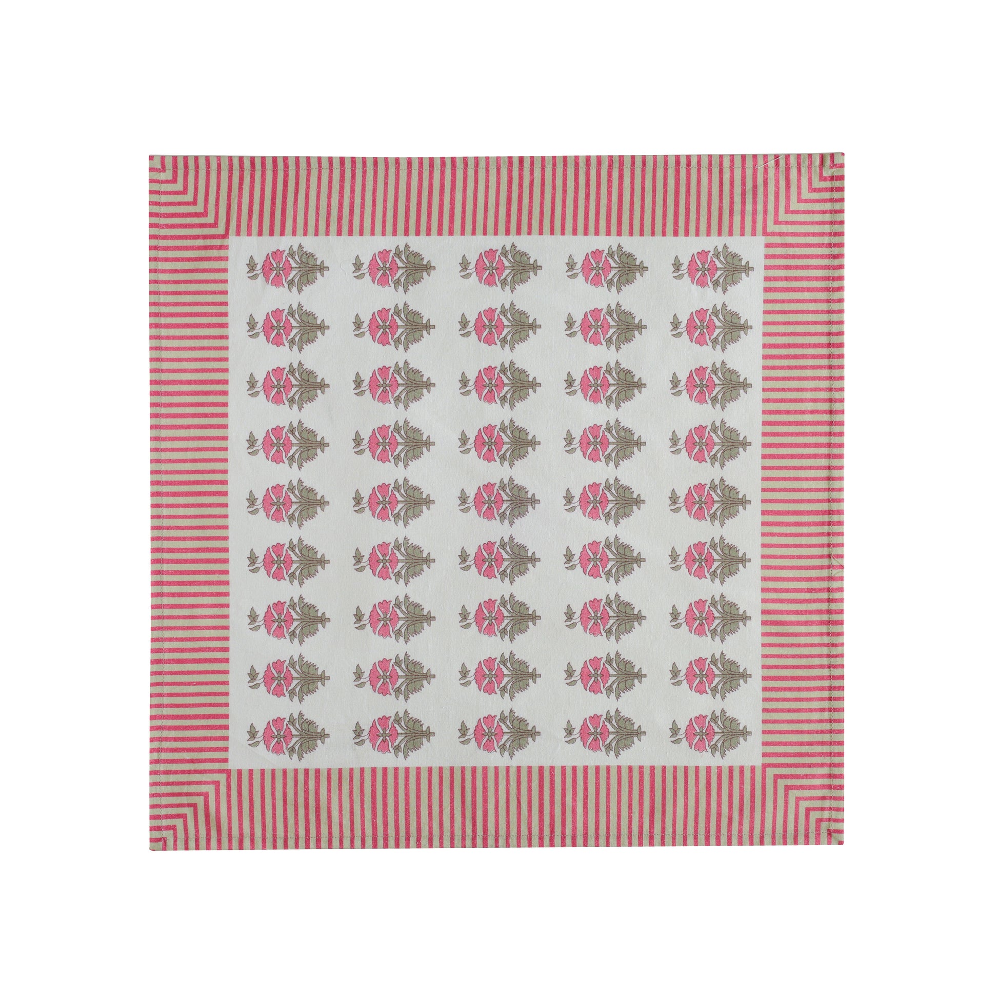 Crissy Cotton Canvas Printed Napkins - Set of 4 - Pink Vintage Floral - Image 3