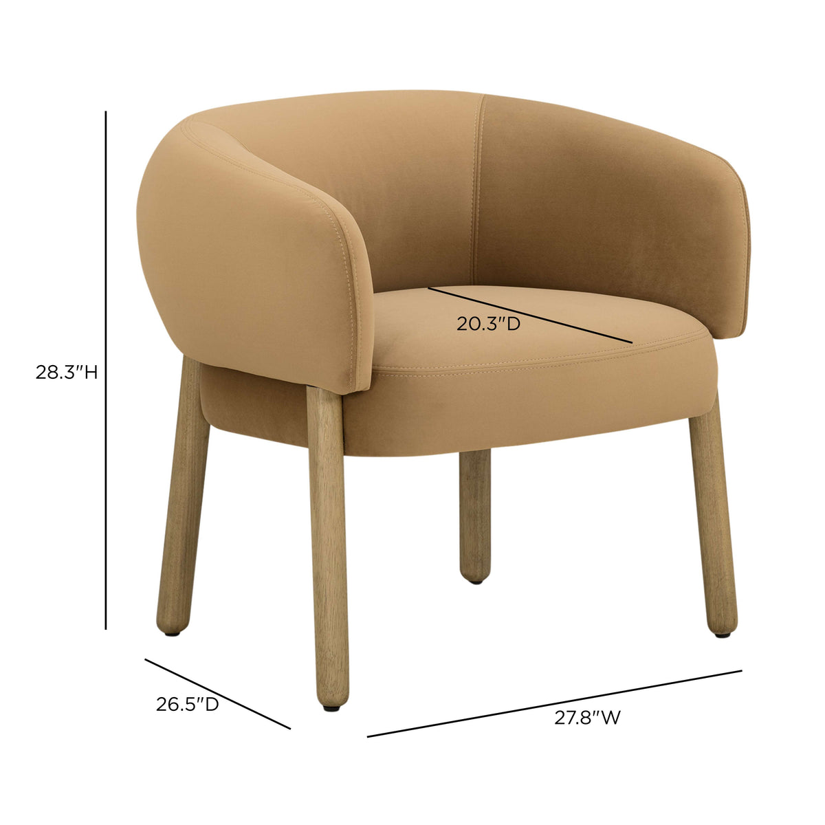 Foxy Performance Fabric Accent Chair - Camel - Image 7