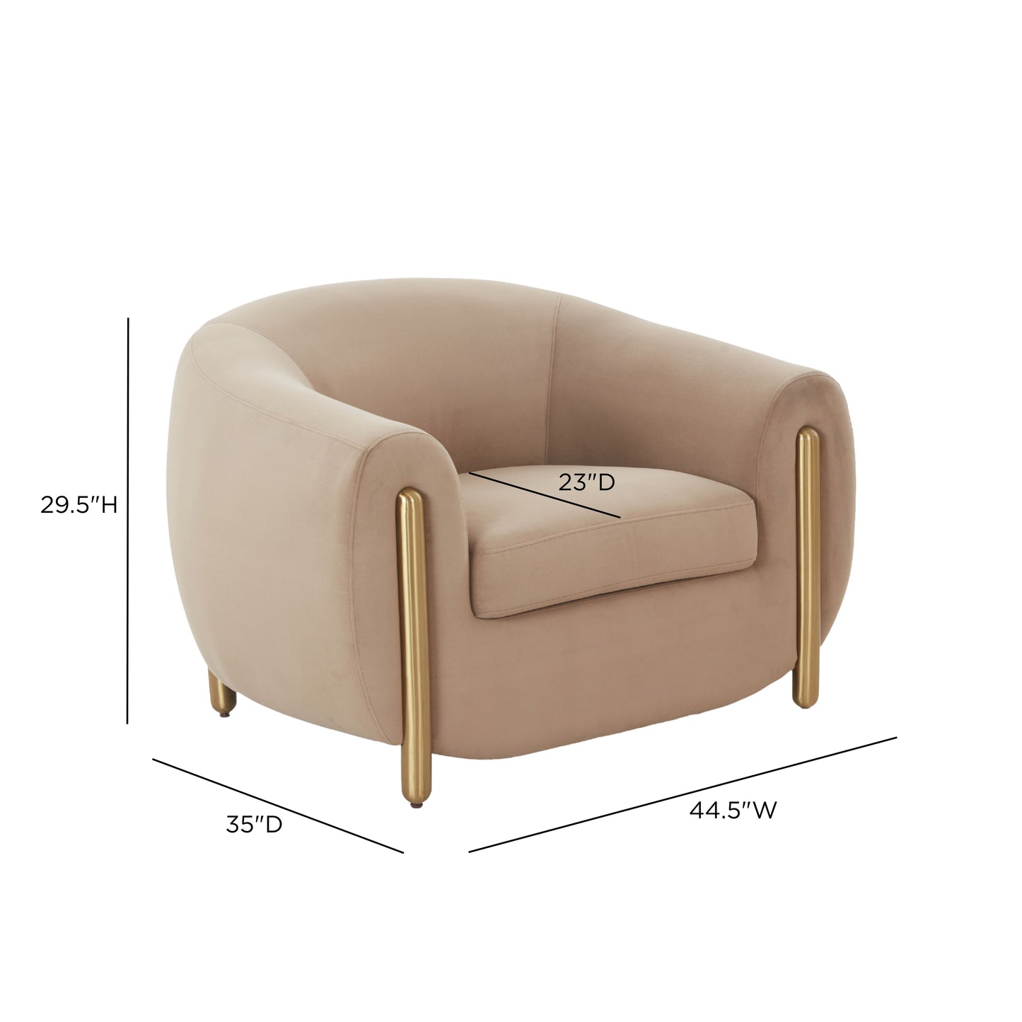 Lina Cafe Au Lait Performance Velvet Accent Chair - Image 6